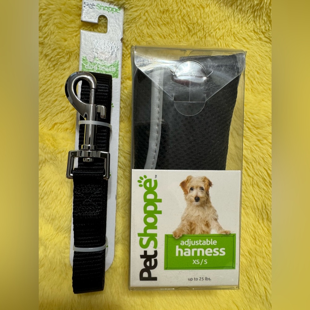 Petshoppe Adjustable Mesh Dog Harness Black with 6 foot Nylon…